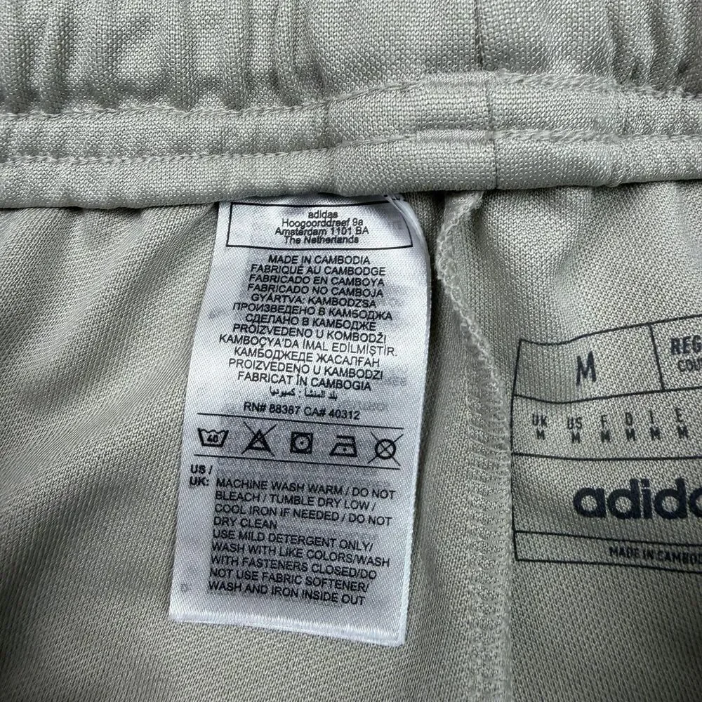 Adidas Track Pants Mens Medium Gray AEROREADY 3-Stripes Ankle Zip Athletic